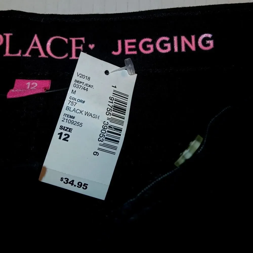 The Children's Place Girls New w/Tags Distressed Black Wash Jeggings - Size 12